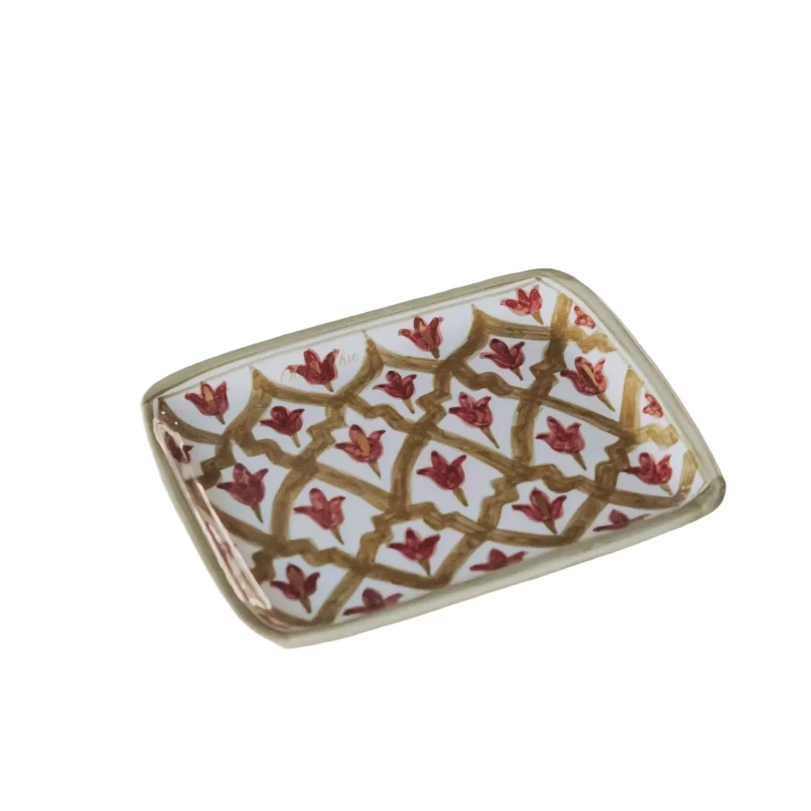 Small Tray - Khaki Aubergine Gold