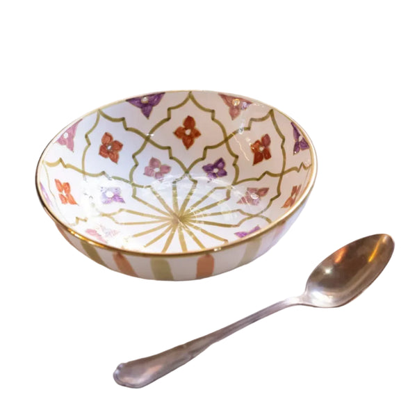 Small Shallow Salad Bowl - 70's Oasis Gold