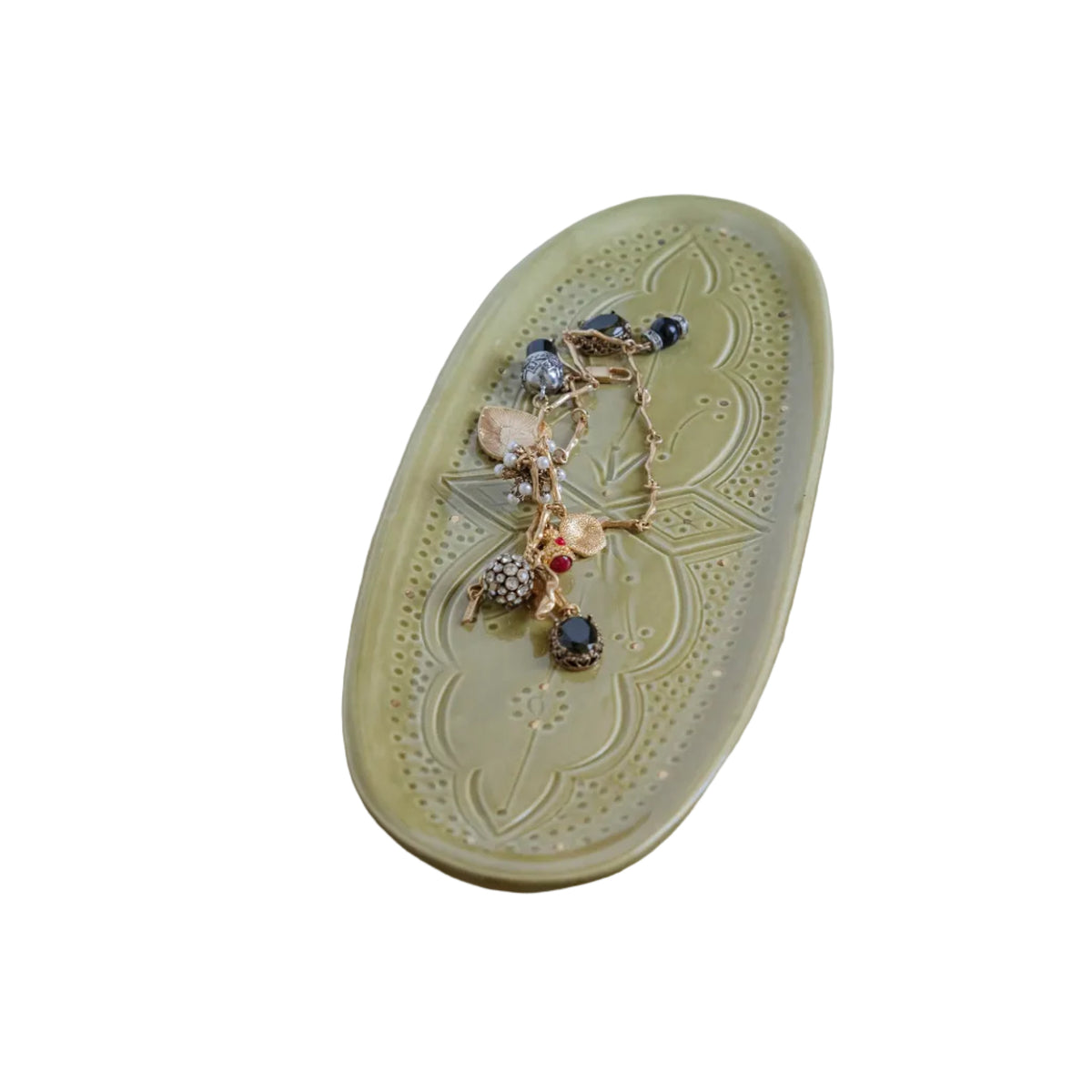 Oval Decorative Tray - Empreinte Gold
