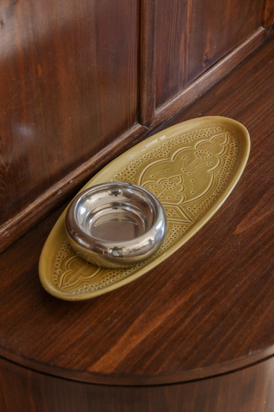 Oval Decorative Tray - Empreinte Gold