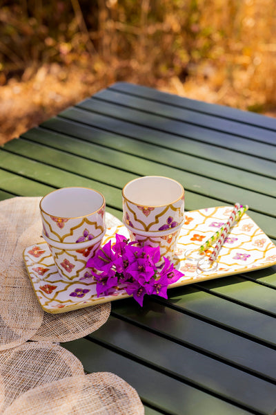 Long Rectangular Tray - Oasis 70's Gold