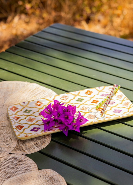 Long Rectangular Tray - Oasis 70's Gold