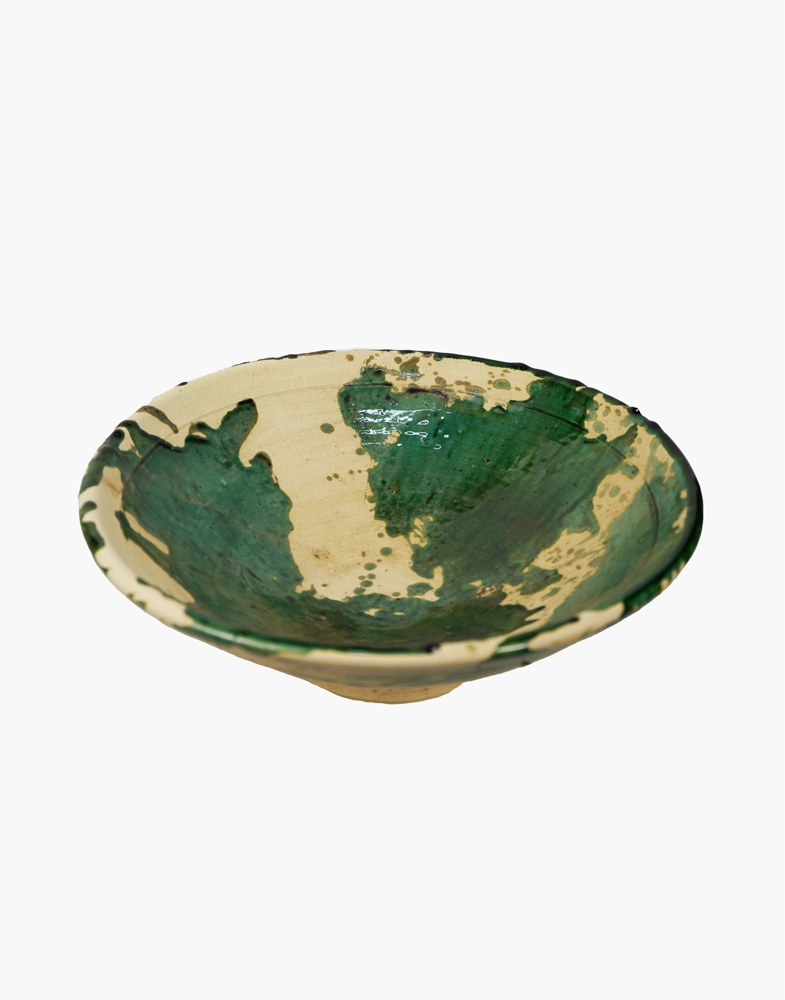 Vintage Tamegroute x Puglia Splatter Design Green Glazed Bowls