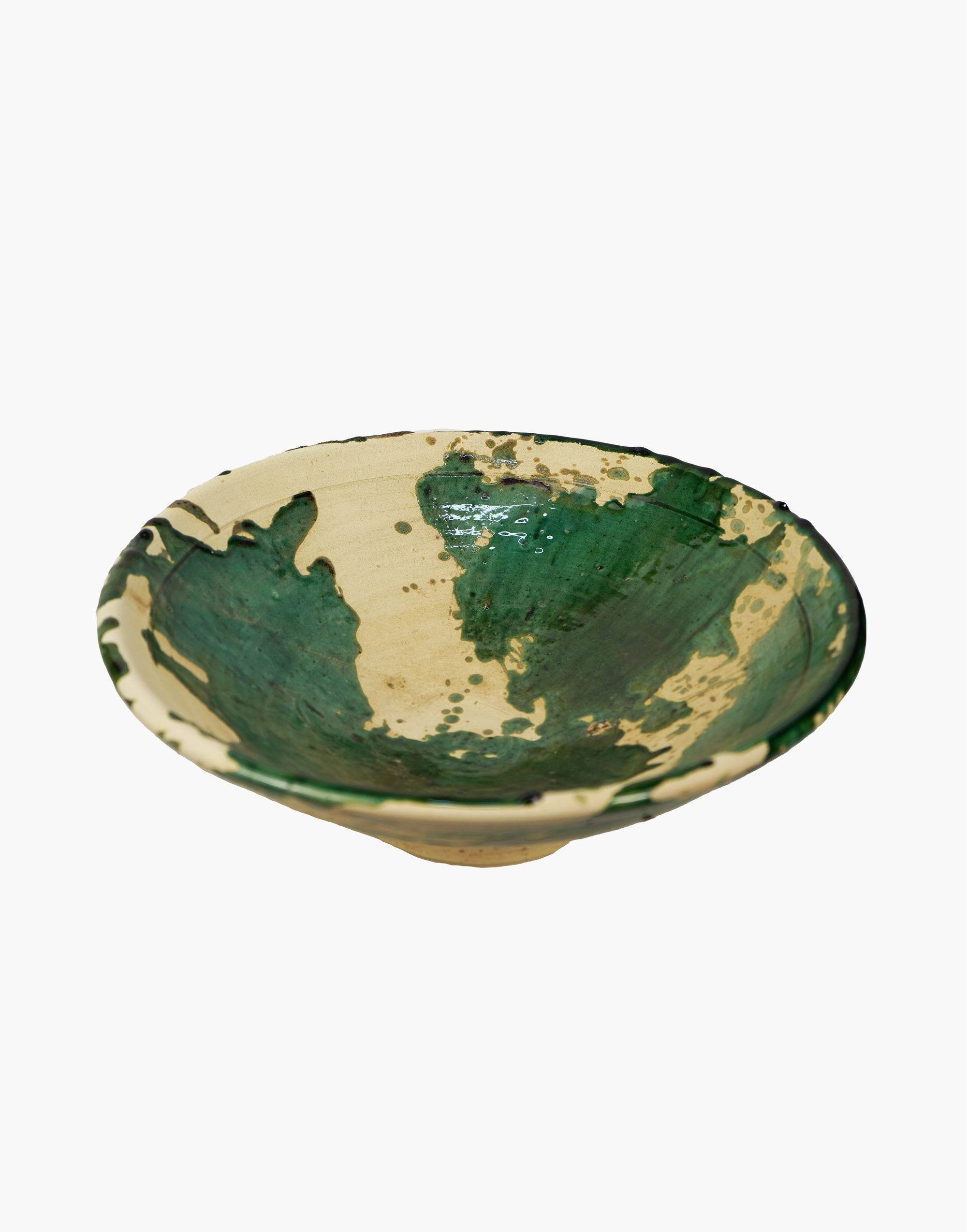 Vintage Tamegroute x Puglia Splatter Design Green Glazed Bowls