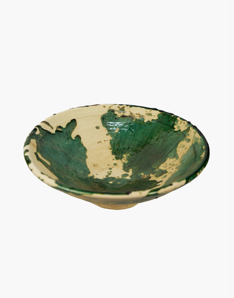 Vintage Tamegroute x Puglia Splatter Design Green Glazed Bowls