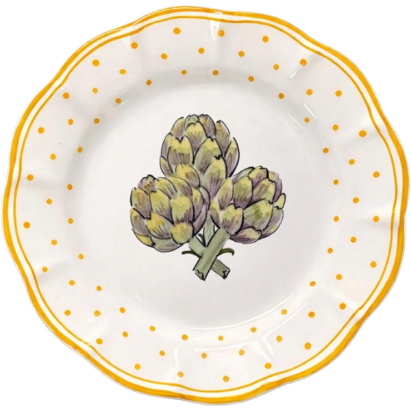 Carciofo Plumetis Plate, Yellow - 20cm