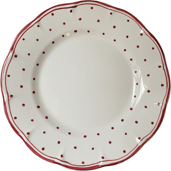 Plumetis Plate, Red - 25cm