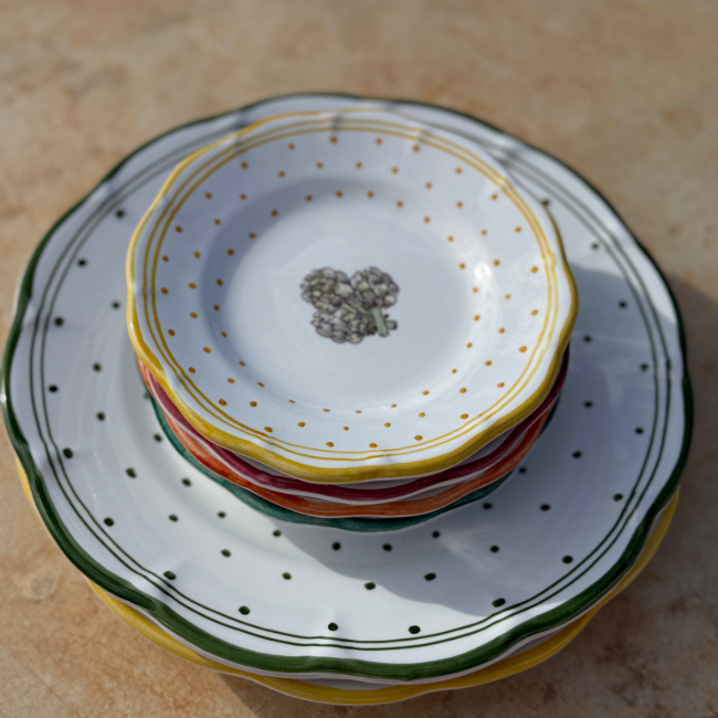 Carciofo Plumetis Plate, Yellow - 20cm