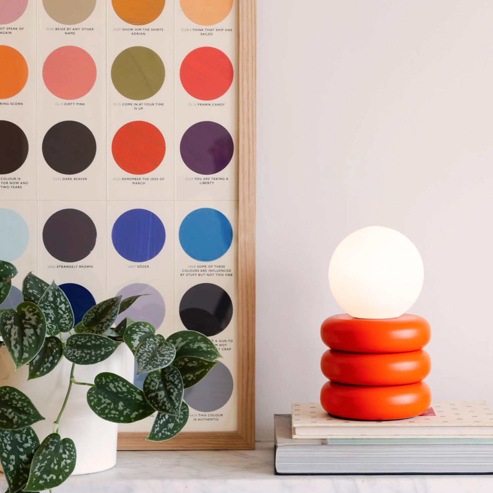 Peel orange cordless table lamp