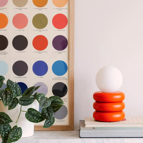 Peel orange cordless table lamp