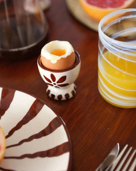 Floral Egg Cup, Espresso