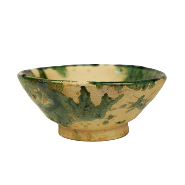 Vintage Tamegroute x Puglia Splatter Design Green Glazed Bowls
