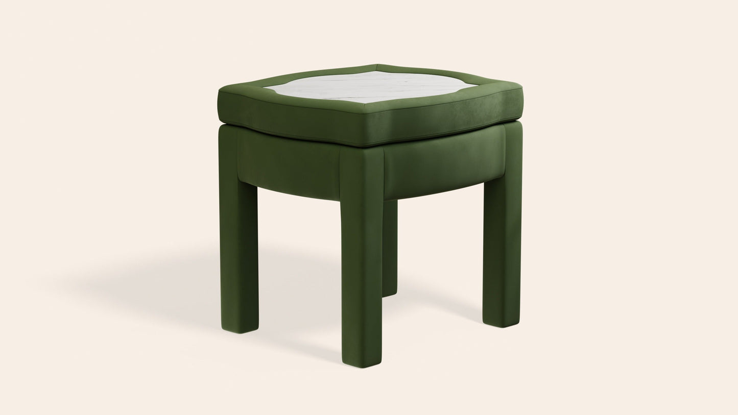 Piero Footstool, Burgundy Velvet