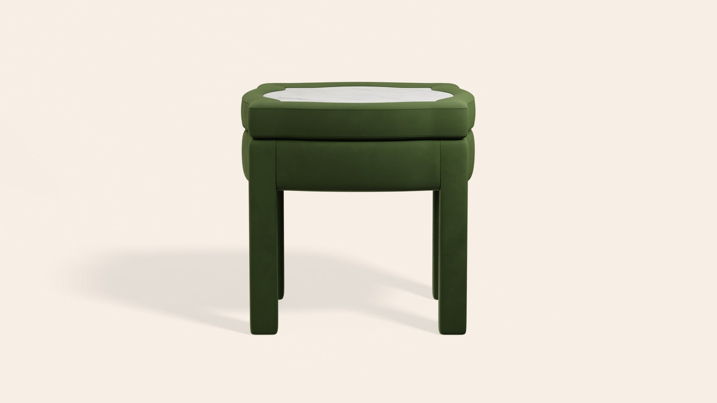 Piero Footstool, Burgundy Velvet