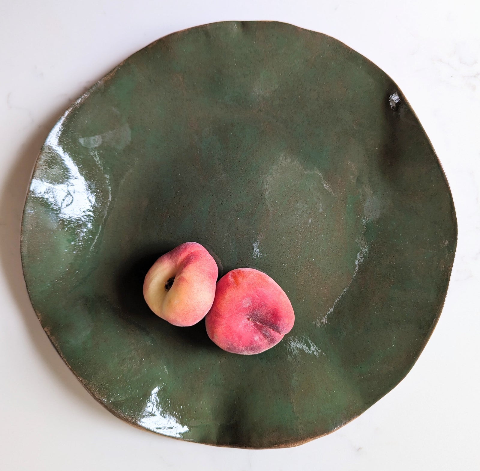 Deep Green Wavy Serving Plate