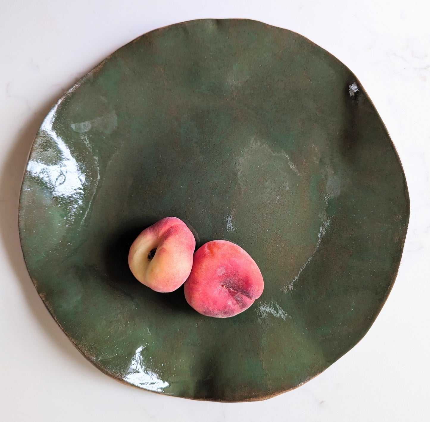 Deep Green Wavy Serving Plate
