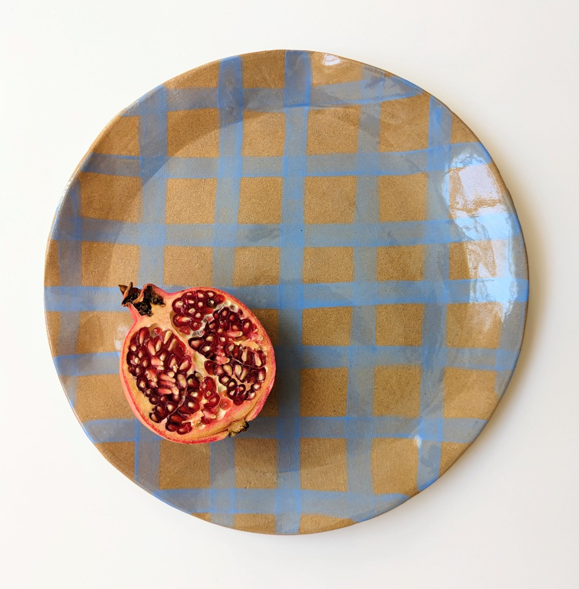 Blue Gingham Serving Platter
