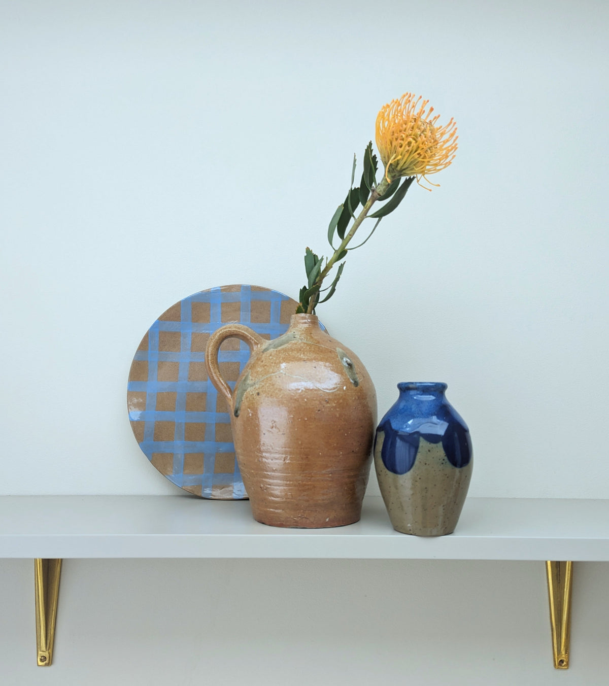 Blue Gingham Serving Platter