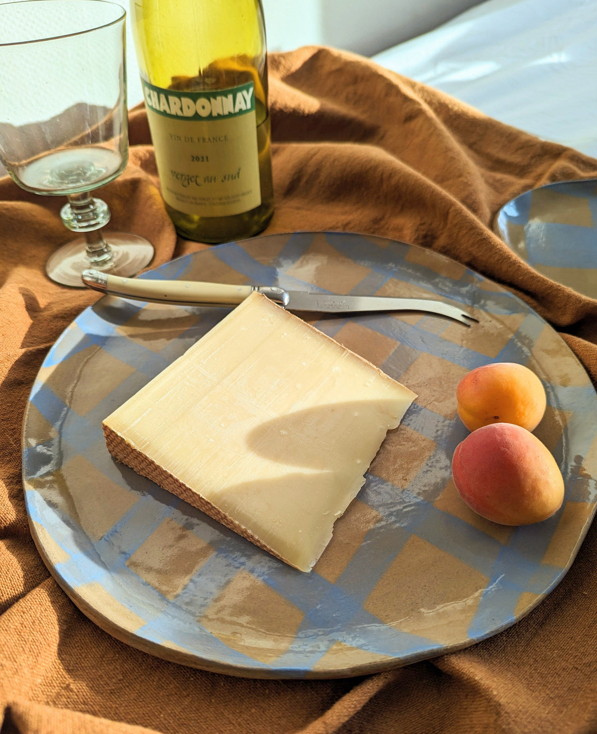 Blue Gingham Serving Platter