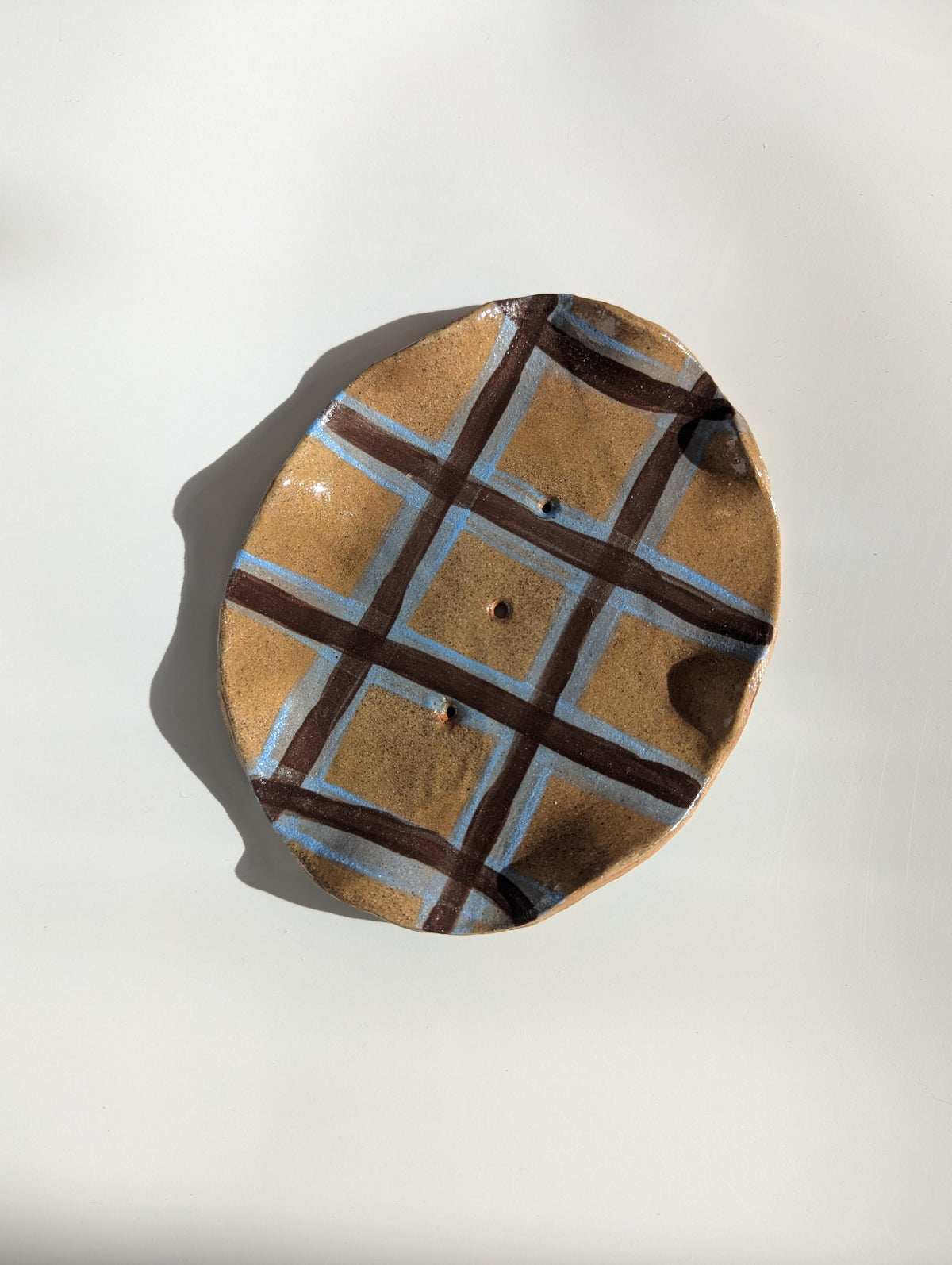 Gingham Stripe Wavy Soap Dish