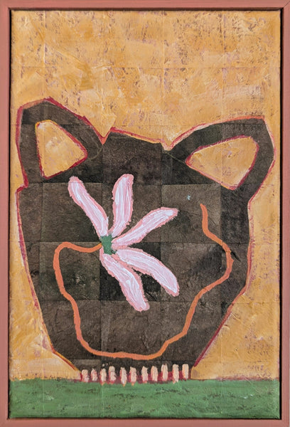 Brown Vase and a Blossom Artwork