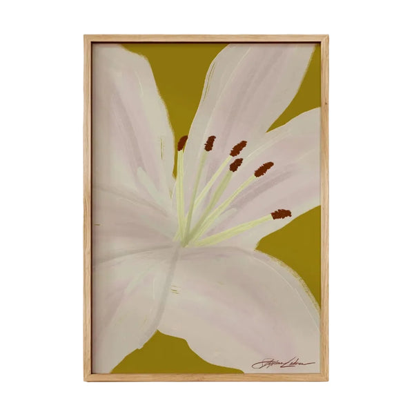 Painted-Lillies-Botanical-Print-Framed-in-Minimalistic-Wall-with-Shadow-on-Print.jpg