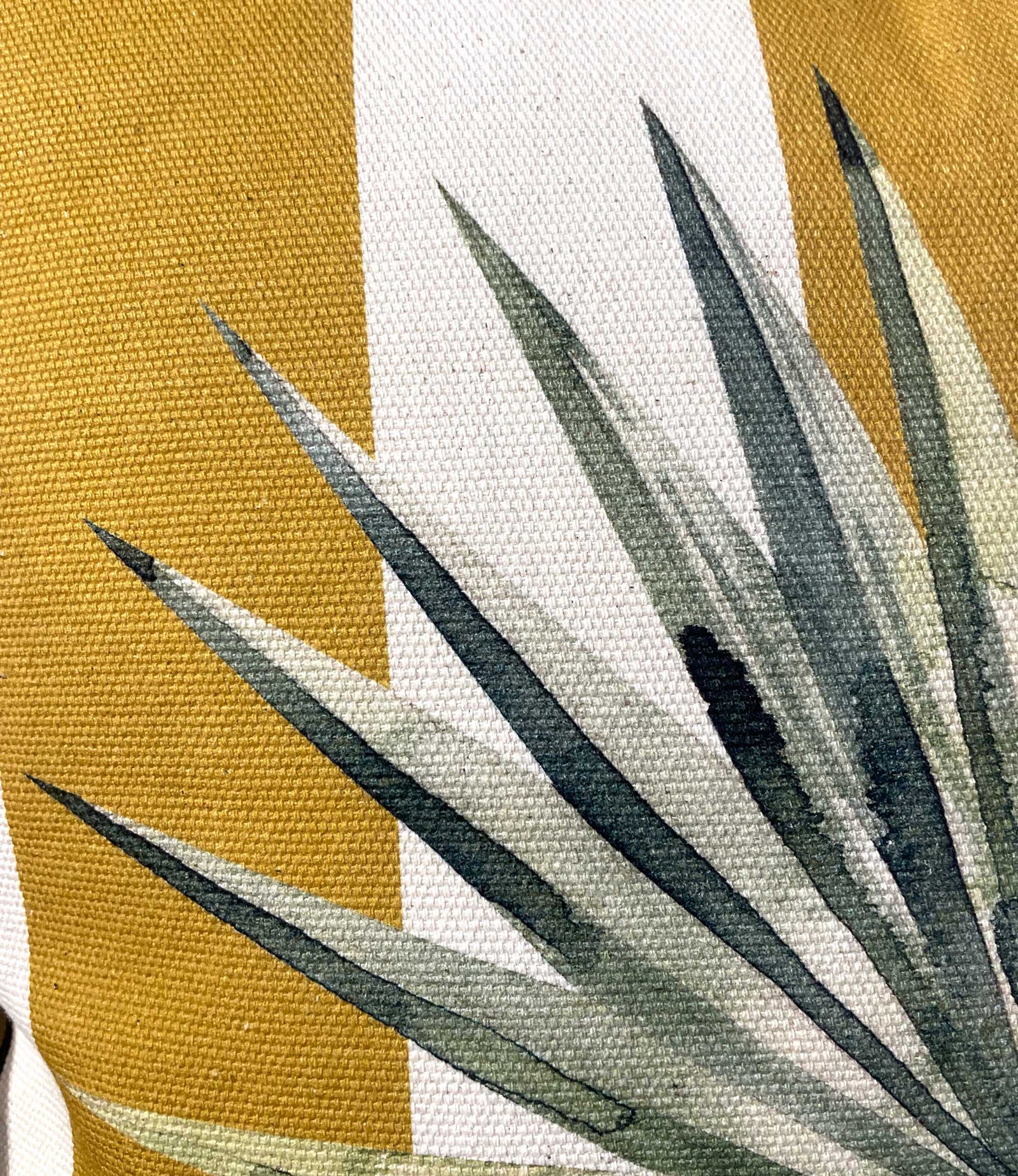 The Palm Mustard Throw Pillow