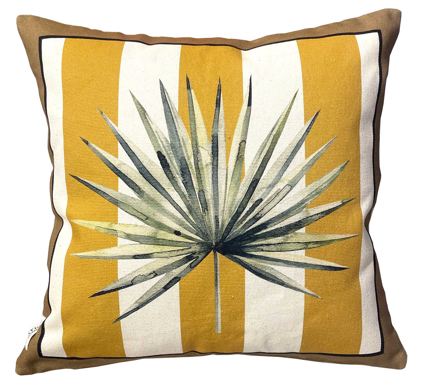 The Palm Mustard Throw Pillow