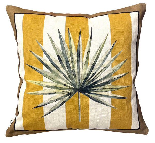 The Palm Mustard Throw Pillow