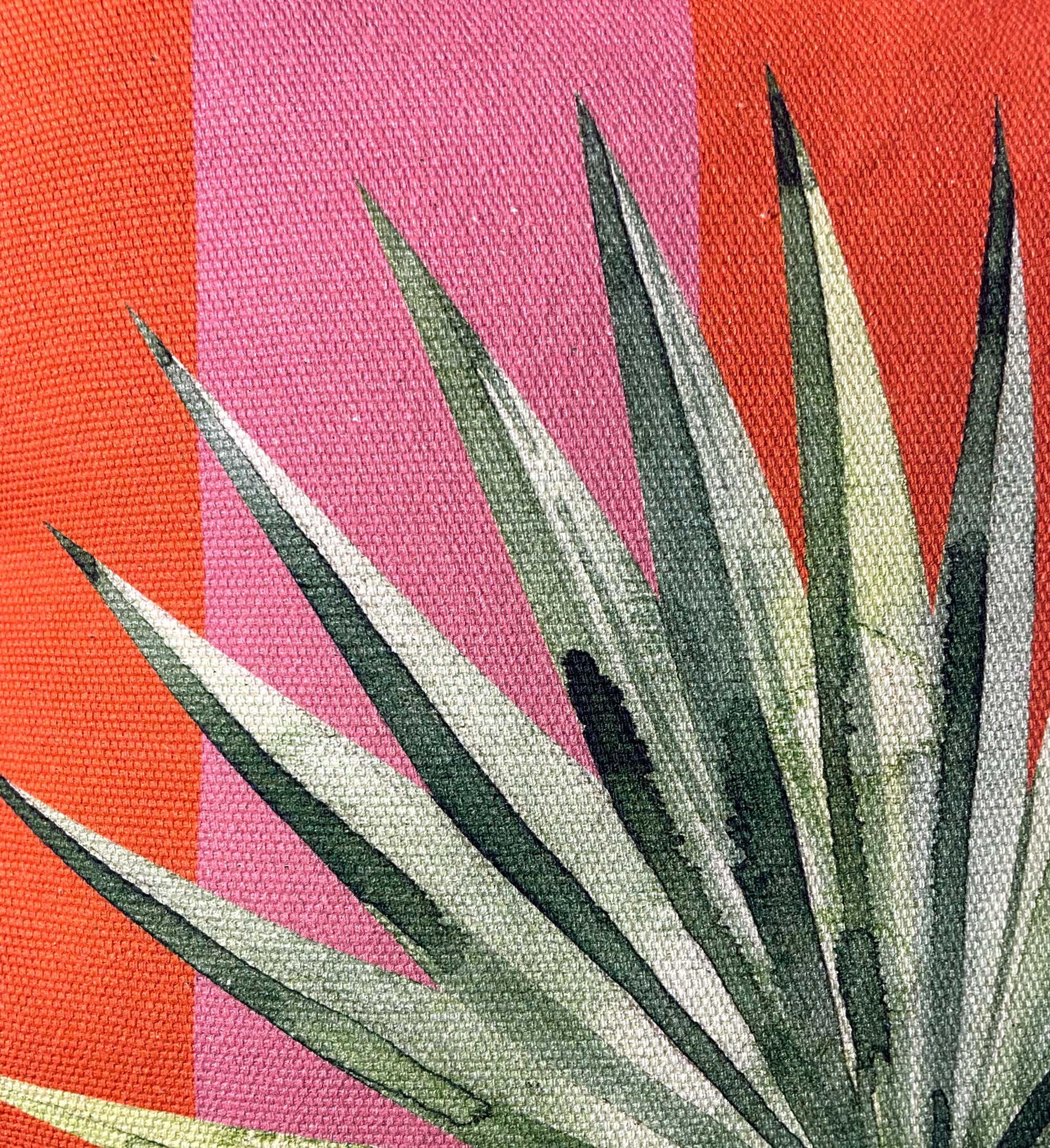 The Palm Pink Throw Pillow