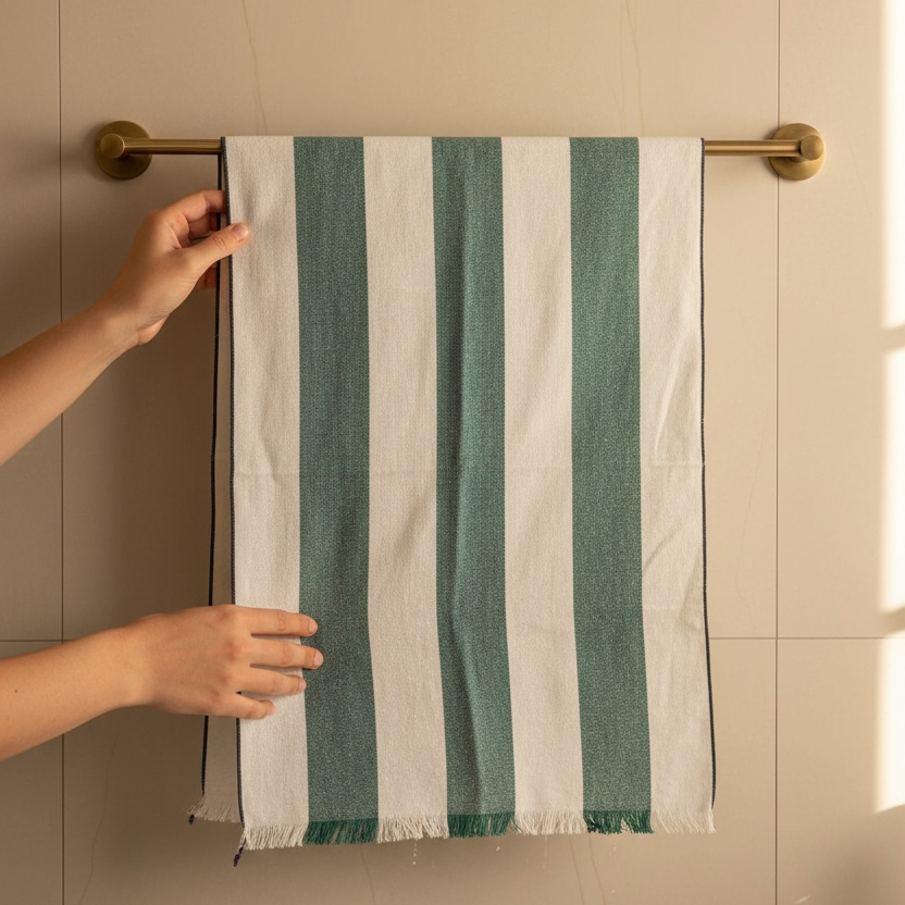 Teal Palm Pal Tea Towel | Block-Printed Cotton | 18x26 in