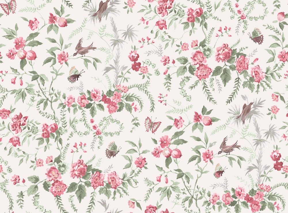 Wallpaper - Papillon Pink Moss