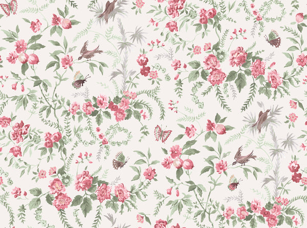 Wallpaper - Papillon Pink Moss