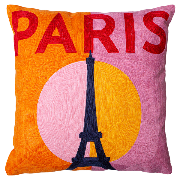 Paris Eiffel Tower Needlepoint Pillow