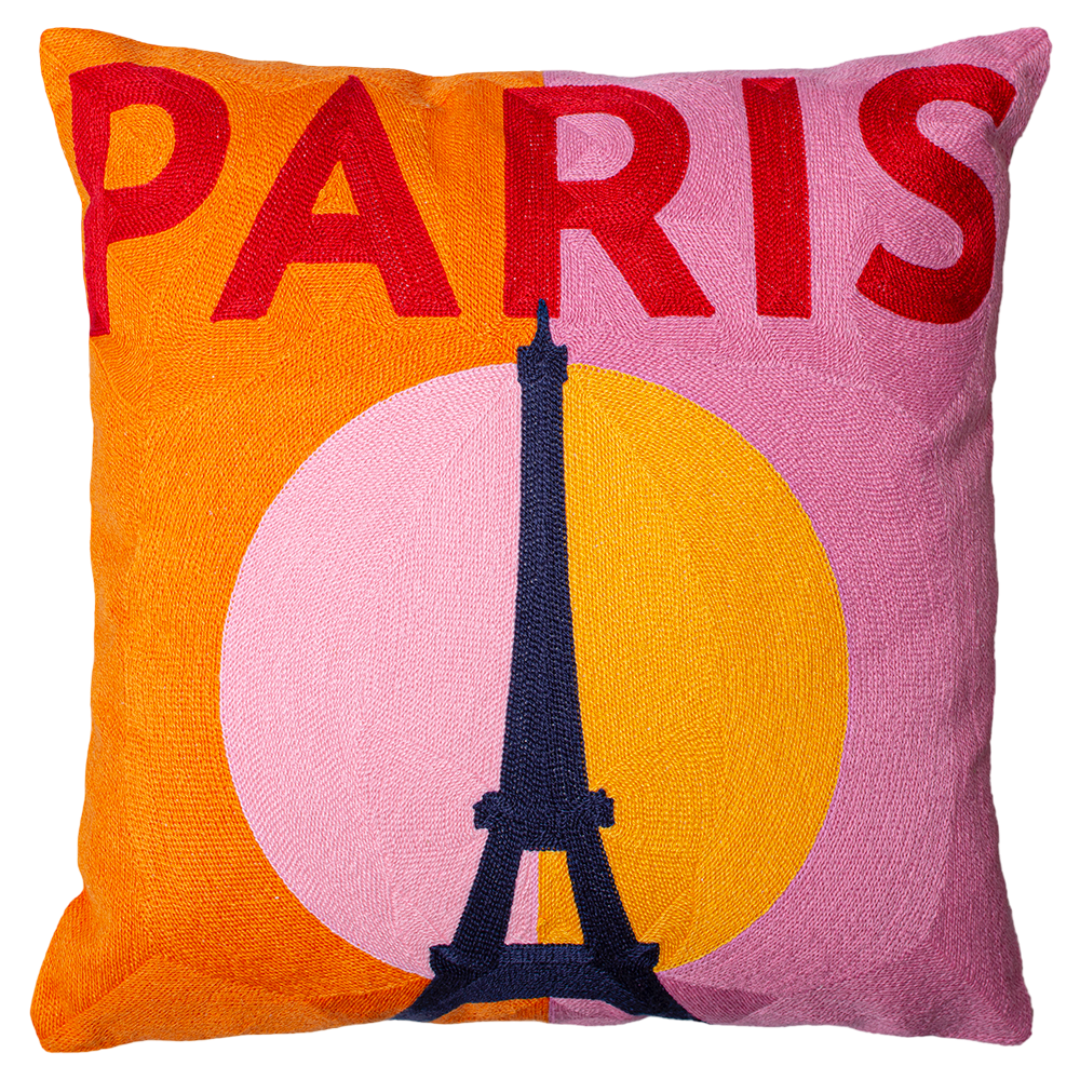 Paris | Needlepoint Travel Inspired Pillow