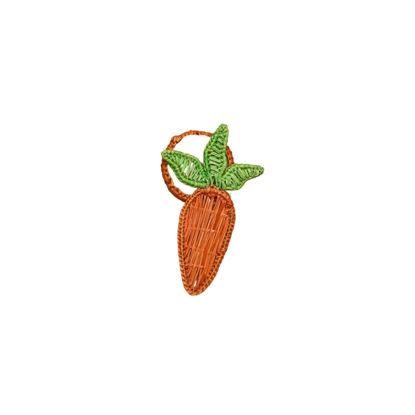 Carrot Napkin Ring – 3.5” Handwoven Iraca Palm – Artisan Spring Table Decor from Colombia