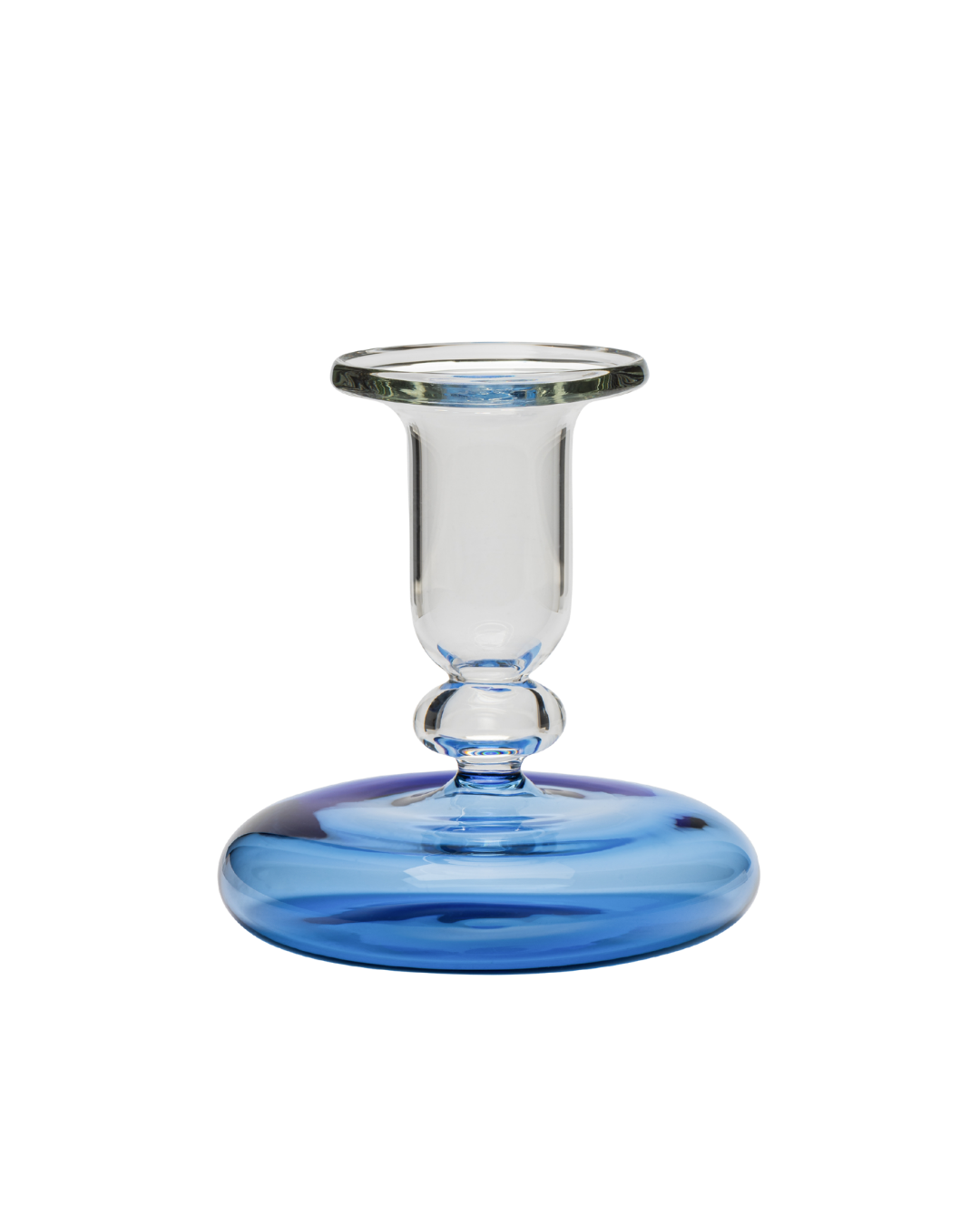 Pebble Glass Candle Holder - Blue