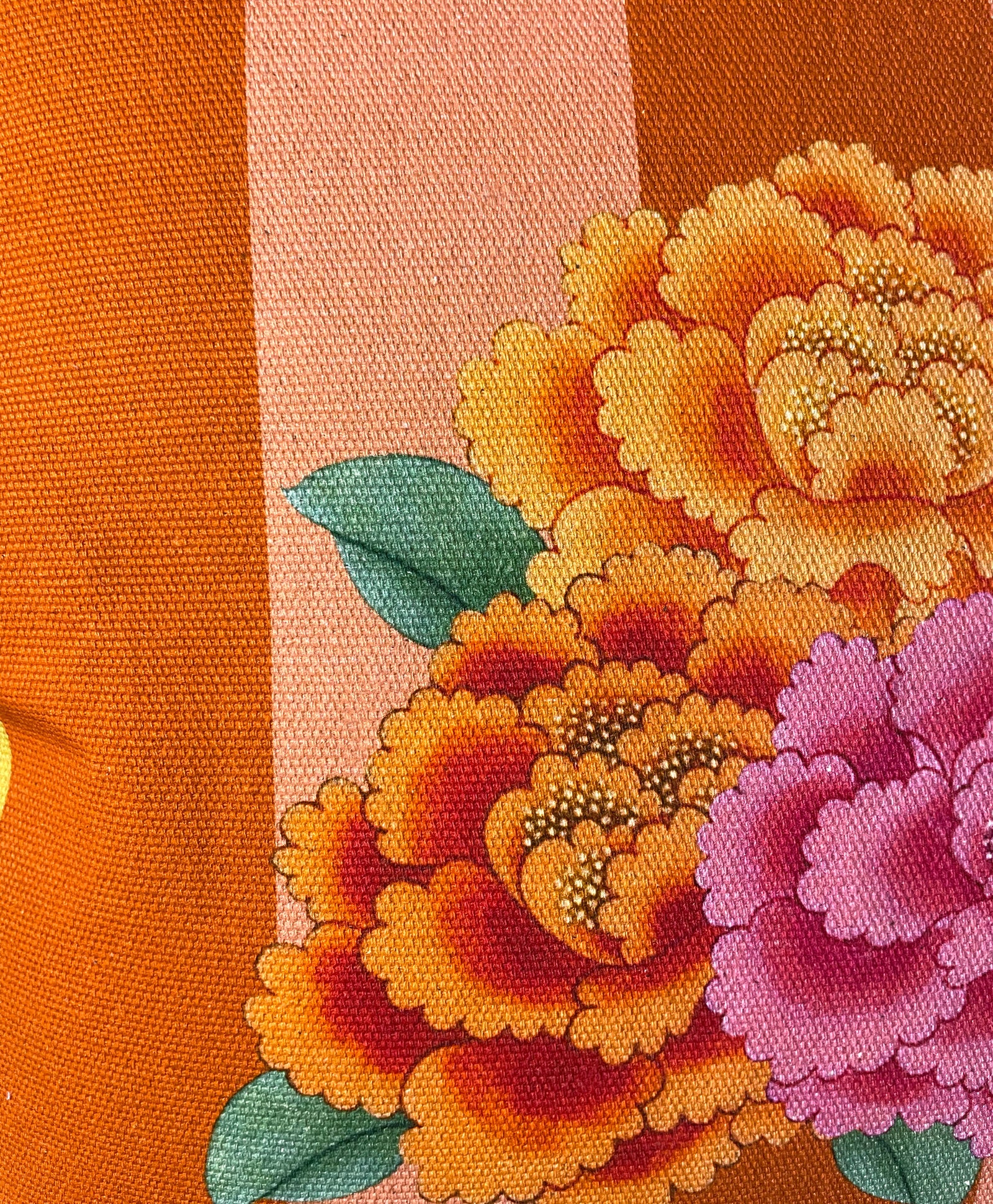 Peonies Orange & Pink Throw Pillow