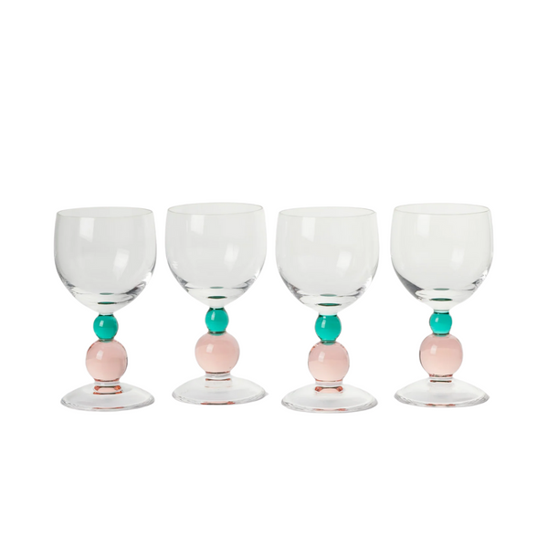 Noam Wine Glass With Amber Bead | Set of Four