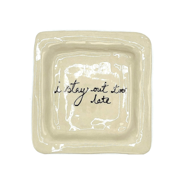 I Stay Out Too Late Trinket Tray Vintage Black