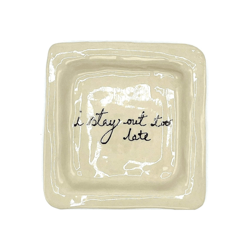 I Stay Out Too Late Trinket Tray Vintage Black