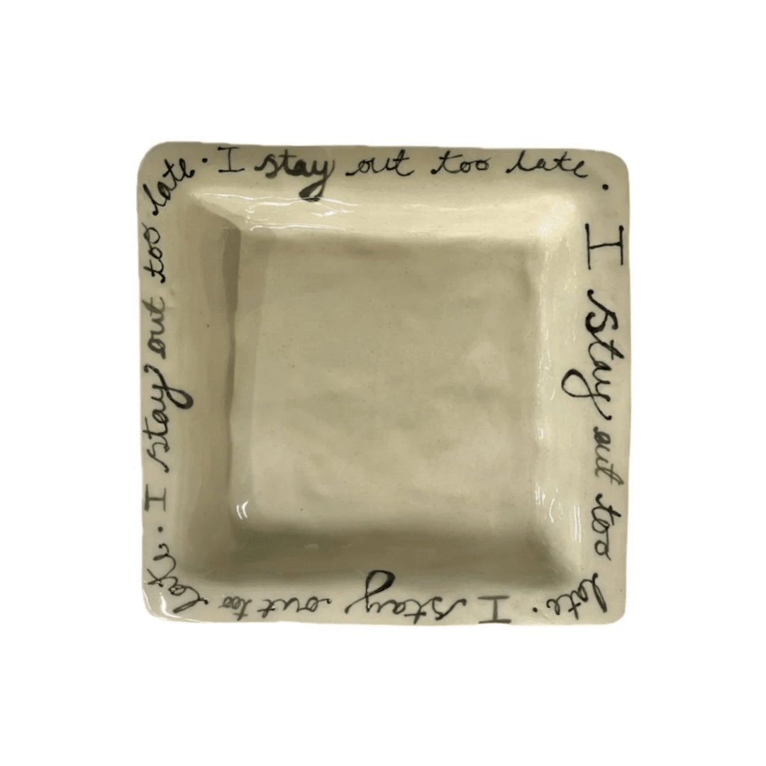 I Stay Out Too Late Trinket Tray Green & Black