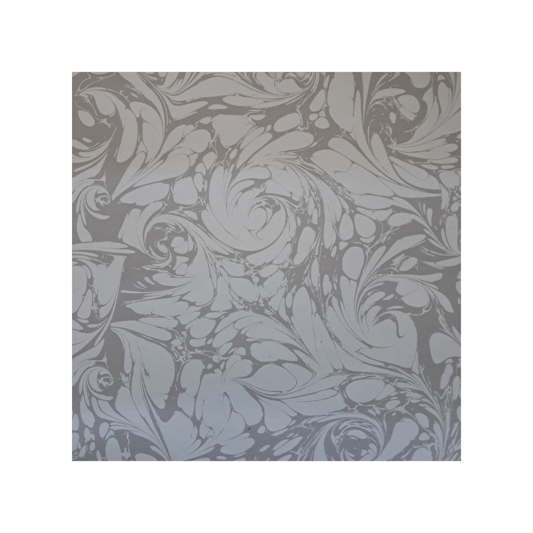 Marbled Wallpaper - 'Flourish' Col: Silver Ghost - Eco Non-Woven