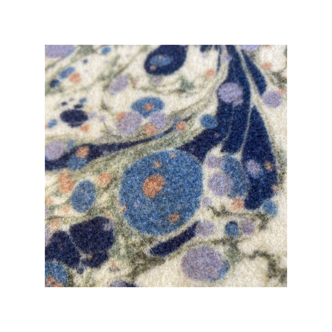 Marbled Fabric - 'Juniper' Col: Blue Anise - 100% Wool
