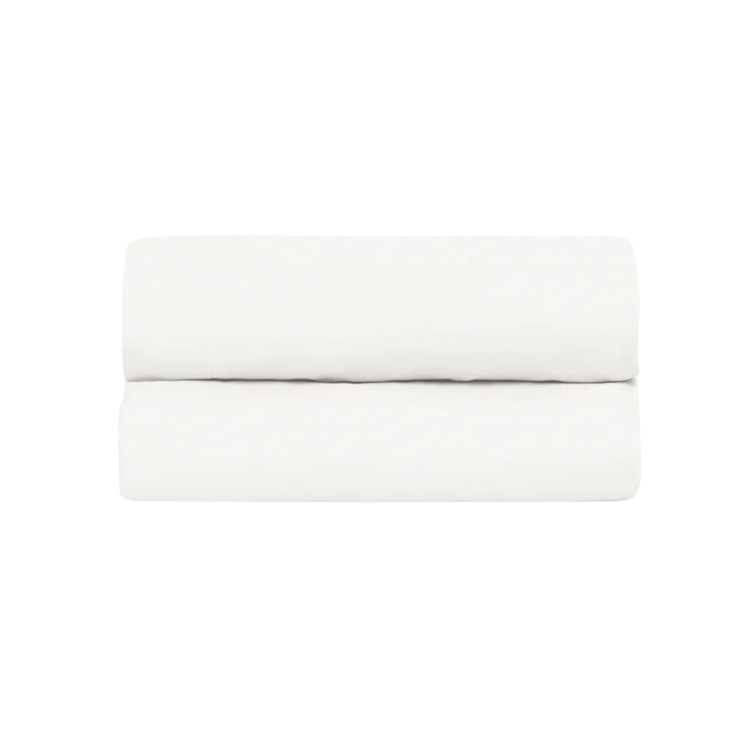 The Fitted Sheet in White Cotton Percale