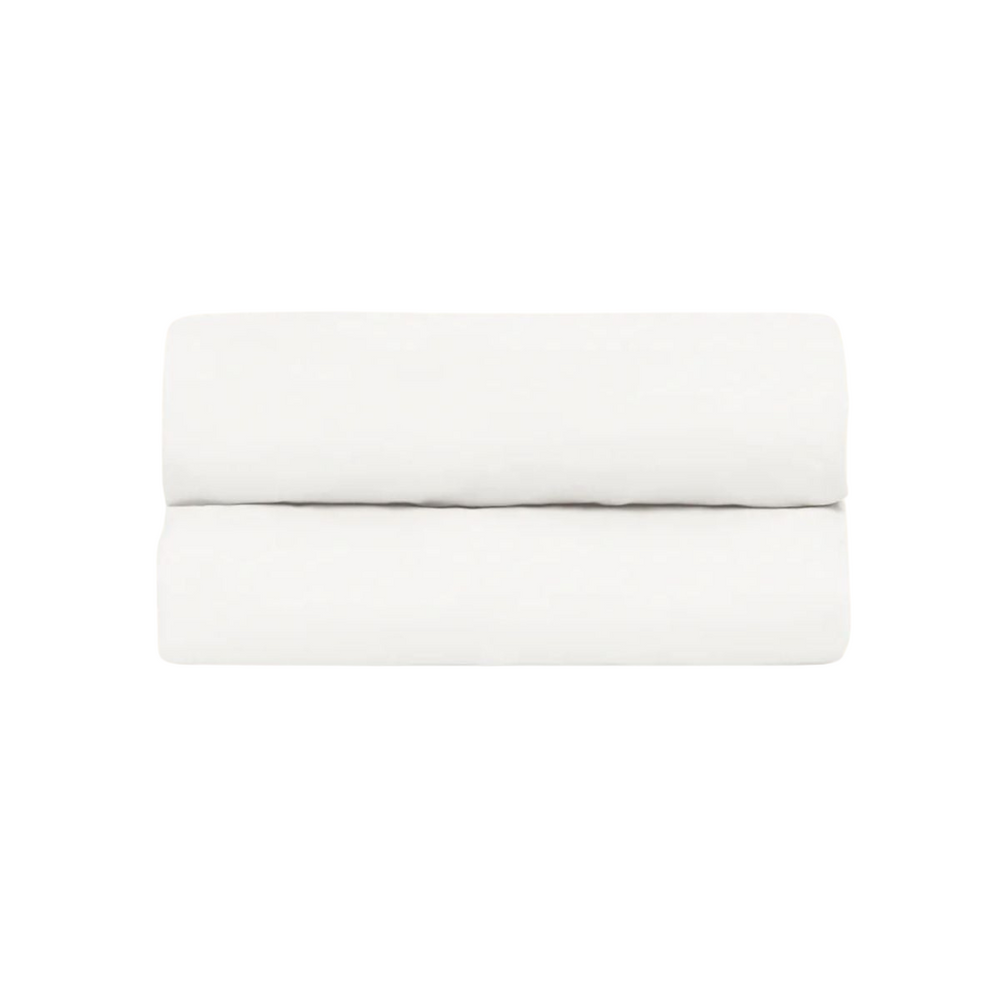 The Fitted Sheet in White Cotton Percale
