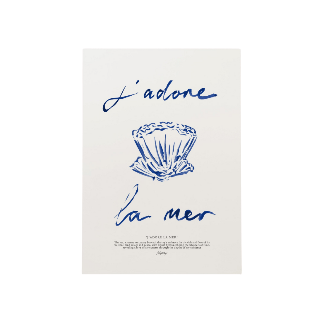 J'adore La Mer Print (Brushstroke)