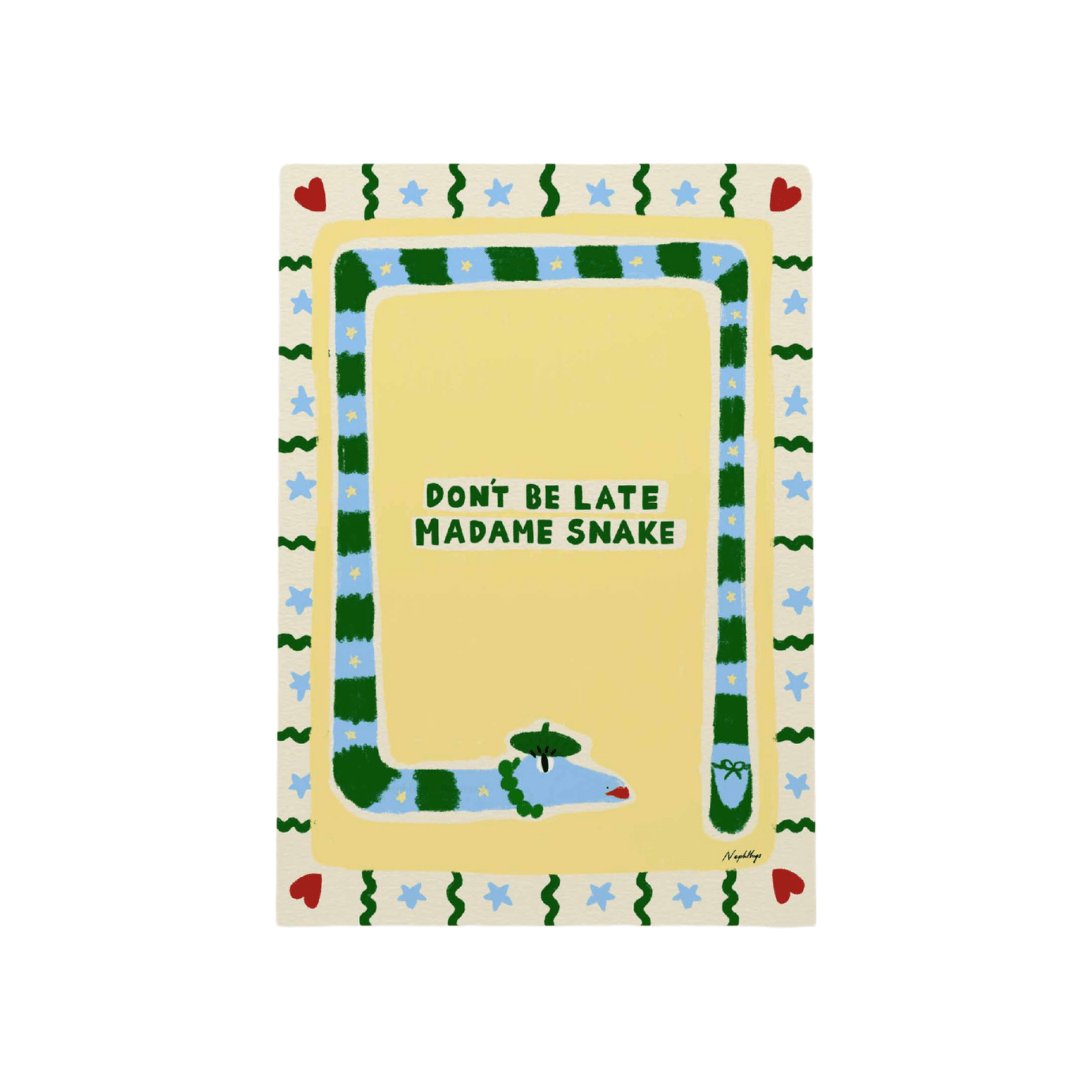 Don't Be Late Madame Snake Print