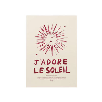 J'adore Le Soleil Print(Brush Stroke Red)