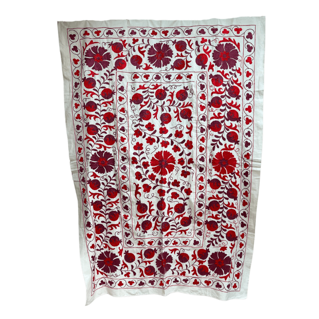 Vintage Red Suzani Quilt No.215